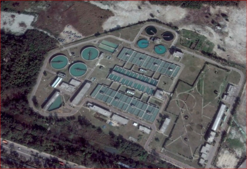 Google Earth Image of 640 MLD Sonia Vihar WTP Complex