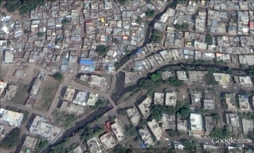 Google Earth Image of Major Stormwater Drain in Aurangabad